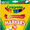 4 x Crayola Broad Line Markers, Classic Colors 10 Each, 10 Count (Pack of 1)