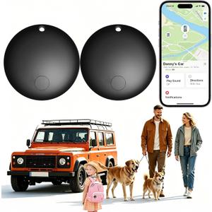 GPS Tracker for Vehicles No Monthly Fee, Mini GPS Tracker for Kids, Tracking Devices for Cars Hidden Works with Google's Find Hub (Android Only) Pet Tag Tracker for Dogs Bike Keys (2-Pack)