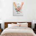 Canvas Wall Art Framed Love Forever Couple Holding Hands Floral Rose Watercolor Romantic Pink Elegant Eclectic Modern Wall Decor for Living Room Romantic Gift for Wife Girlfriend Decor 16x24 Inches