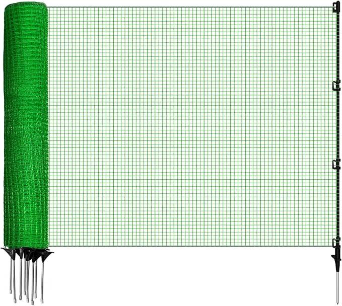 Temporary Fencing, 3' x 50' Portable Dog Fence with 10 Step-in Posts