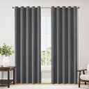 ChrisDowa Blackout Curtains 70 inches Wide for Bedroom - 2 Panels Set Extra Wide Grommet Thermal Insulated Room Darkening Curtains for Living Room (Grey, 70 x 84 Inch)