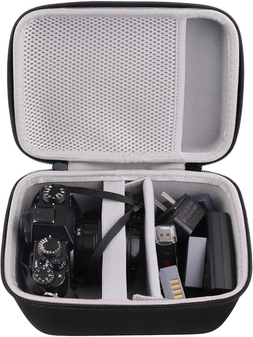 Hard EVA Carrying Case Compatible with Compatible with Fujifilm X-T50,X-T5,X-T30 II, X-T30, X-T10, X-T20 Mirrorless Digital Camera Kit storage box(Fits 16-50mm / 18-55mm Lenses) Black