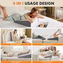 Sweetcrispy 7.5 Inch Wedge Pillow, Body Pillow for Sleep Apnea, Neck Pain Relief, Post Surgery, Sleeping Comfort, Snoring, White & Grey
