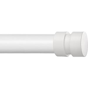 Briofox white Curtain Rods for Windows 28 To 48 Inch Heavy Duty Modern End Cap 1 Inch Curtain Rods Adjustable Decorative Drapery Rod for Home,Office,Apartment,Farmhouse