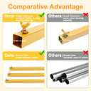 Putros Heavy Duty Backdrop Stand 8ft x 8ft Gold Pipe and Drape Kit Adjustable Metal Backdrop Sand for Wedding Photobooth Exhibition Decoration
