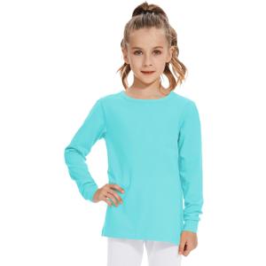 3T 4T 5T to 12 Years Girls Long Sleeve Shirts Kids Cotton T-Shirt Toddler Basic Crew Neck Top