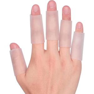 20 PCS Gel Finger Sleeve Protectors - Silicone Finger Sleeves Cushions and Protects - Finger Cots Bandages Provide Relief for Finger Cracking, Corns, Blisters and Calluses Protect (Clear)