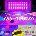 50W LED Black Light IP66 Waterproof 8 Pack, Outdoor Blacklight Flood Light with Switch+6FT Cord, Blacklight Spotlight for Neon Glow in The Dark Party Body Paint Fluorescent Poster Classroom Halloween