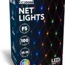 Joiedomi 100 LED 4.5ft x 6.5ft Christmas Net Lights for Indoor & Outdoor Decorations, Christmas Events, Christmas Eve Night Decor, Christmas Tree, (Multicolor)