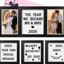 Ithmahco Wedding Picture Frame, Anniversary Personalized Wedding Gifts For Couples, Bridal Shower Gift For Bride, Newlyweds, Mr & Mrs Photo Frame Holds 2pcs 4x6'' Custom Pictures Frame Solid Wood (Black)