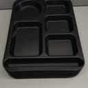 Pinkunn 12 Pcs 14'' Large Divided Plates Unbreakable Wheat Straw Lunch Trays 6 Compartments Cafeteria Trays Microwave Dishwasher Safe Food Separator Plates (Black)