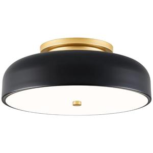 ZUYURT Dimmable Modern LED Ceiling Light,Mid-Century Black and Gold Semi Flush Mount Ceiling Light, with Acrylic Shade, 5CCT 2700K-6000K Ceiling Lamp for Laundry Room Hallway Bedroom Kitchen, 11.8in