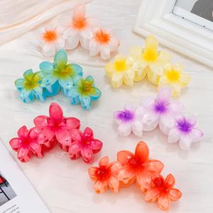 Ahoney 6PCS Flower Claw Clips Cute Hair Clips for Women Strong Hold Arcylic Nonslip Hawaiian Flower Hair Clips Beach Hair Accessories for Women Girls Holiday Gifts Arcylic Hawaiian