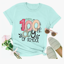 FYAPHION 100 Days of School Shirt Women Teacher Tshirts Happy 100th Days Shirt Celebration Appreciation Gift XXL