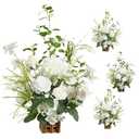 Ling's moment 17.5" Tall Free Standing Artificial Flowers Arrangements 4 pcs Fall Wedding Aisle Runner Chair Decorations Lily of The Valley Ceremony Reception Rose Floral Party Outdoor Centerpieces