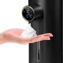 Automatic Soap Dispenser Foam Bathroom: Black Plastic Rechargeable Modern Touchless Countertop 5 Adjustable Auto Smart Electric Foaming Soap Dispenser - Kitchen - Hand Dish Lotion Couple Kids