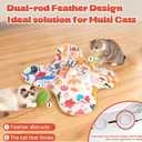 Cat Toys for Indoor Cats, 4in 1 Interactive Cat Toys Rechargeable with Butterfly, Feathers, Setaria Viridis, Real Animal Squeaky, Indoor Kitty Exercise Automatic Pet Toys with 2 Covers for All Breeds