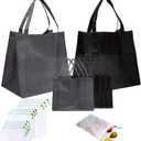 Okuna Outpost Non-Woven Tote Grocery Bags and Mesh Produce Shopping Bags (5 Sizes, 15 Pieces)