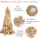 French Curl Braiding Hair 24 Inch Loose Wavy 8Pack Bouncy Curly Braiding Hair Extensions 75g/Pack #24 Blonde French Curl Synthetic Hair Extensions (#24,8pack,24 inch)
