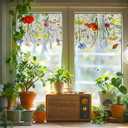 Flower Window Film Static Cling Privacy Decal Frosted Stained Mirror Border Waterproof Removable Livingroom Dcor Butterfly Bedroom DIY Decoration