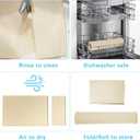 Golener Silicone Coffee Mat Set - 24" x 16" Coffee Bar Mat for Countertop, Kitchen Station Pad Accessories Fit Under Cafe Maker Espresso Machine, Dish Drying Mat, Heat Resistant Kitchen Pad, Beige