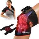 LifePro - Red Light Therapy for Knee Brace  Portable Knee Massager with 660nm Red & 850nm Infrared LEDs - Vibration & Pulsed Modes - Biorecover Rechargeable Light Therapy Device for Joint Wellness