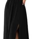 SCOMCHIC Women Plus Size Dresses Short Sleeve Sweetheart Neckline Wedding Guest Cocktail Smocked A Line Slit Maxi Dress (XXL)