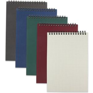4 Pack Graph Paper Notebook, A5 Top Wirebound Grid Spiral Notebook 5.8" x 8.3",60 Sheets,5mm x 5mm Grid Paper,Grid Notepad for Students, Math, Engineering (4 Colors)