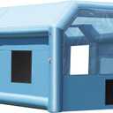 VEVOR Inflatable Paint Booth, 27.9 x 15.7 x 10.8 ft Inflatable Spray Booth, Portable Car Paint Booth for Small Truck, with 950W+750W Powerful Blowers and Air Filter System, Large Motorcycle, Midsize S (Blue)
