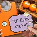 2 x Halloween Spooky Wooden Decoration & Gift -All Eyes On You Sign With 2 DIY Stickable Wood Decor & A Metal Support-Horror Wooden Home Bar Decoration-Halloween Party Welcome Decor-A07
