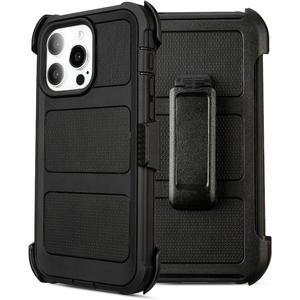 for iPhone 15 Pro Max Case with Belt Clip Holster,Shockproof Heavy Duty Rugged with Stand,2 Layers of Sturdy,Anti-Drop,for Protective Phone Case iPhone 15 Pro Max Cases Black