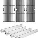 Hisencn Grill Parts for Charbroil Performance 475 4 Burner 463375919, 463377319, 463376419, G470-0004-W1A Heat Plates and 17 inch Cooking Grates, for Char Broil Model 463376319 Grates