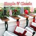 HMASYO Christmas Stocking Holders for Mantle Set of 4, Heavy Duty Iron Stocking Hangers Base, Low Profile Weighted Stocking Holder Hooks for Fireplace Tabletop Shelf Christmas Decoration, Copper