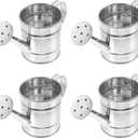 4-Pack Mini Galvanized Metal Watering Cans for Kids Crafts DIY Indoor Plants | Tiny Small Watering Pots for Home Decor Garden Flowers and Plants