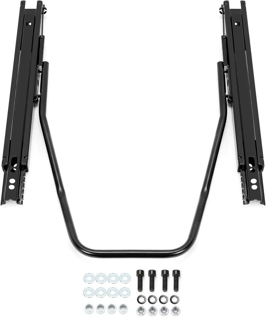 Kojem Universal Seat Sliders Seat Mounting Track, Dual Locking Rails Brackets Kit Compatible with NRG Sparco and Most Aftermarket Seats- 1 x Set of Sliders