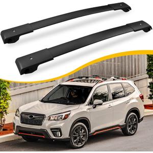 Cross Bars Roof Rack Fit for 2014-2024 Subaru Forester / 2013-2025 XV Crosstrek / 2012-2019 Impreza / 2022-2025 Outback Wilderness Cargo Carrier with Raised Side Rails