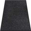Indoor Outdoor Door Mat, 5 x 4' Doormat for Entryway, Rubber Backing Non Slip Front Door Mat Outside Entrance, Super Absorbent Commercial Floor Mat for Home Office Black
