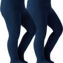 Girls Tights Toddler Cable Knit Seamless Tights Cotton Warm Stockings (Blue)