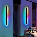 Widened 2 Pack Modern RGB Outdoor Wall Lights, 47.2inch 10 Colors Dimmable LED Wall Mount Sconces, 41W, IP65 Waterproof, Long Linear Garage Lighting Fixtures for Garden, Yard, House