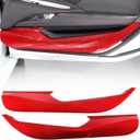 Carbon Fiber Car Interior Door Panel Trim Anti Kick Kit Compatible with Corvette C8 Stingray 2020 2021 2022 2023 Interior Decoration C8 Accessories (red Carbon)