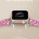 Moolia Floral Leather Band Compatible with Apple Watch Band 42/41/40/38/46/45/44/49mm Women, Cute Romantic Vintage Rose Pattern Strap for iWatch Series 11 10 9 8 7 6 5 4 3 2 1 SE/Ultra(1/2/3)