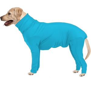 Hamiledyi Dog Onesie Anti-Licking Dog Bodysuit Spay Surgical Recovery Suit for Dogs Pet Cone Alternative After Surgery Dog Shedding Suit for Female Male Neuter Dogs Claming Pajamas (Blue, Large)