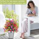 22 Outdoor Artificial Flowers Topiary Ball,2 Set of UV-Resistant Artificial Green Plants Boxwood with Ground Spikes,for Decorating Home patios, porches, and courtyards. (Color Mixing)