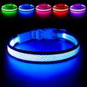 Flashseen LED Dog Collar, Light Up Dog Collar USB Rechargeable, Brightest Dog Lights for Night Walking, Adjustable Dog Collar Light for Dog Safety (Blue, Large)