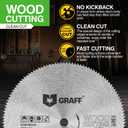 5-1/2 Inch Carbon Steel Circular Saw Blade for Wood, Plywood, Laminate, Drywall, Plastic  130T Wood Cutting Disc with 3/8 Inch Arbor from GRAFF