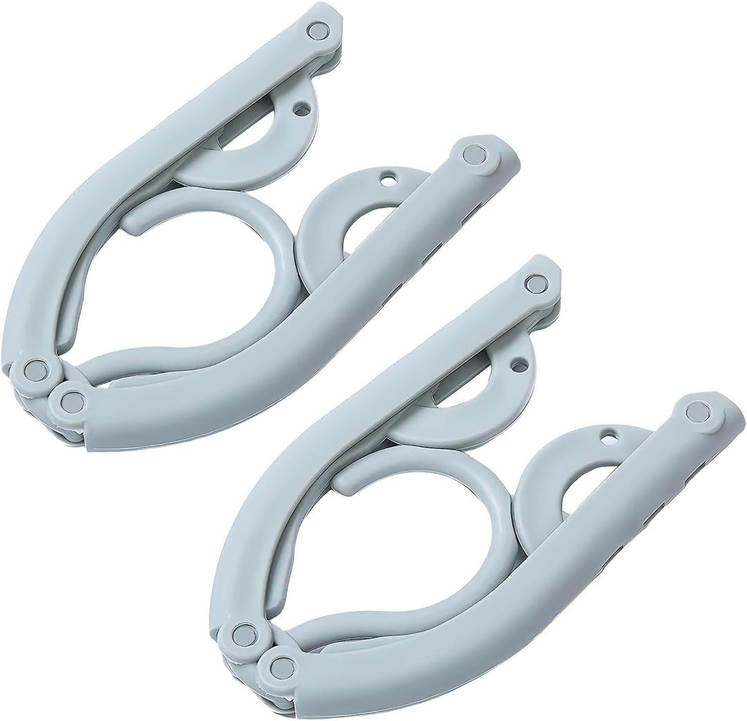 2pcs Portable Colored Folding Clothes Hangers, Portable Folding Travel Hangers, Clothes Drying Rack for Travel and Home Blue