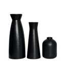 Veklray Black Ceramic Vase Set of 3,Modern Boho Flowers Vases for Home Decor,Farmhouse,Shelves,Entryway Table Decor,Bathroom,Livingroom Decoration Gifts Missing Vase