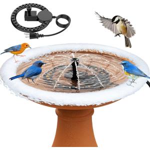 Bird Bath Heater with Water Pump for Outdoors in Winter 250W Water Deicer for Birdbaths with Thermostatically Controlled and 3.3ft Long Cord,Heated Bird Bath Deicer Suitable for Birdbaths
