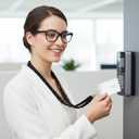 Elastic Neck Lanyard for Keys Black Stretchy Scrunchie Lanyard with ID Badge Holder Retractable Keychain Holder for Women Nurse Teacher