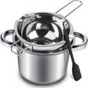 Double Boiler Pot Set, 600ml/0.5QT Chocolate Melting Pot with 1.5QT 304 Stainless Steel Pot, Melting Pot with Silicone Spatula for Melting Chocolate, Candy, Candle, Soap, Wax